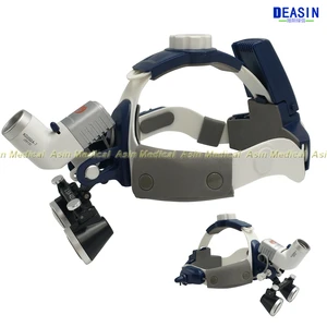 Лучший 2.5x 3.5x Хирургические лупы для стоматологии внутрибрюшинная хирургические с высоким Мощность светодиодный налобный фонарь Двойной аккумулятор