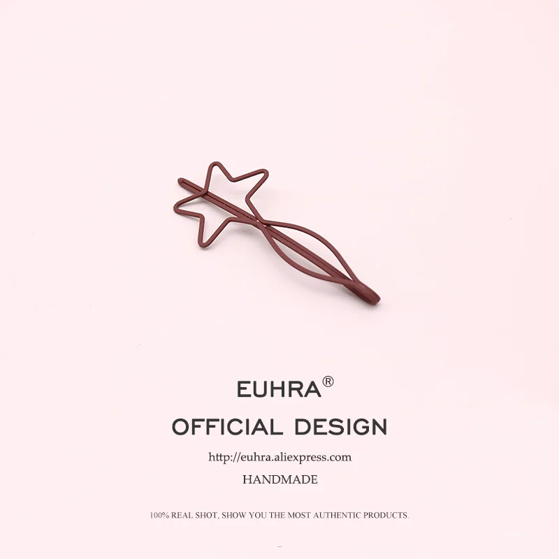 EUHRA/10 цветов, милые заколки для волос, заколки для волос с пятиконечной звездой, заколки для волос для девочек