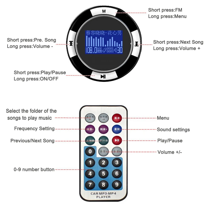 Jinserta Автомобильный MP3 плеер Беспроводной fm передатчик OLED карты памяти
