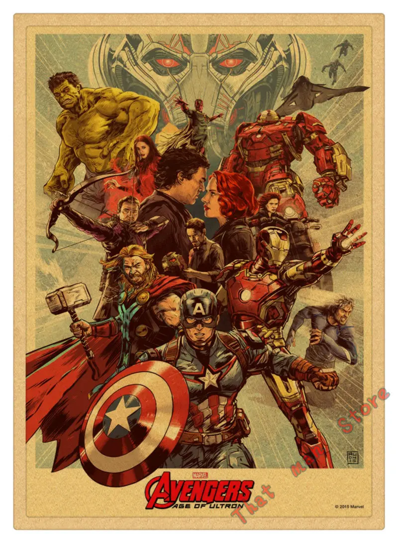 Фильм Marvel/Мстители/стражи галактики/фильм плакат декоративной живописи БАР стикер стены крафт бумага Плакат 42*30 см