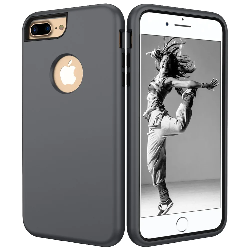 Роскошный чехол GKK для Apple iPhone 6 7 8 Plus три в одном мягкая Жидкая силиконовая задняя