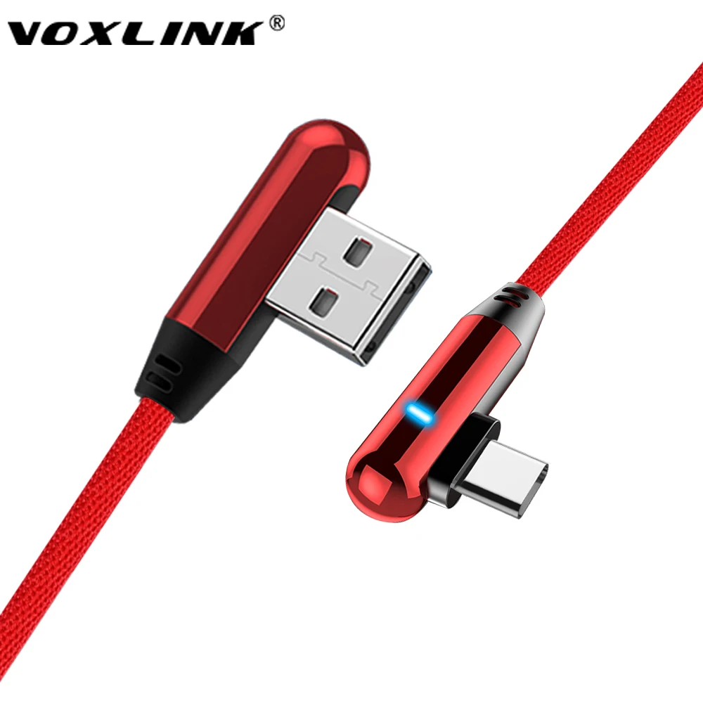 Кабель USB Type C VOXLINK 90 градусов для быстрой зарядки шнур передачи данных с разъемом