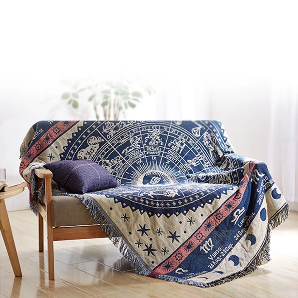 Голубой ковер ESSIE HOME с гороскопом для дивана гостиной спальни одеяло из