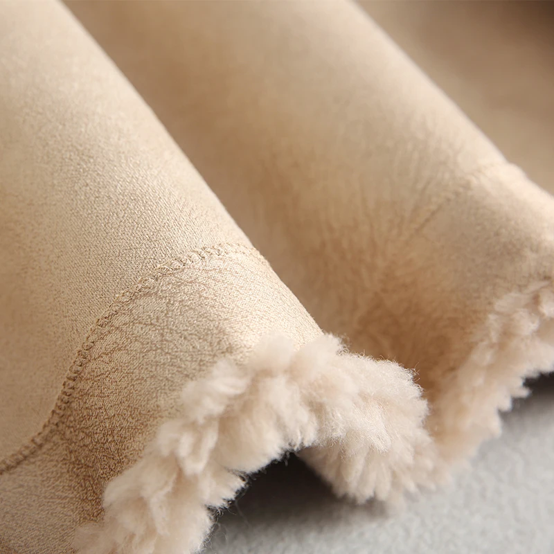

100% Genuine Sheepskin Leather Slim Styles Fashion Women Autumn winter Skin and Lamb Sheep Fur Jacket A095