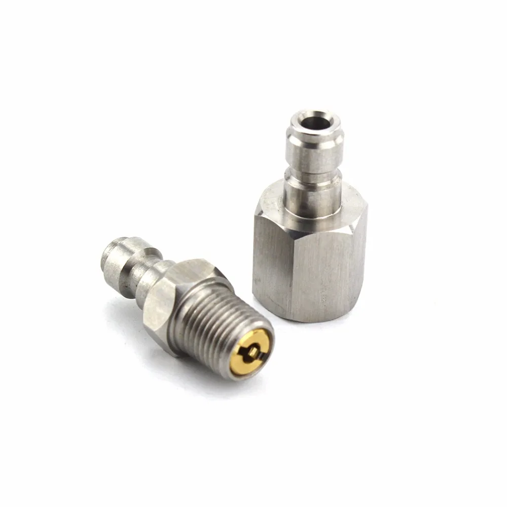 2PCS=1 SET PCP Airforce Paintball Stainless Steel 8mm Fill Nipple 1/8NPT Male Plug Quick Female Coupler Fittings Air Socket | Спорт и