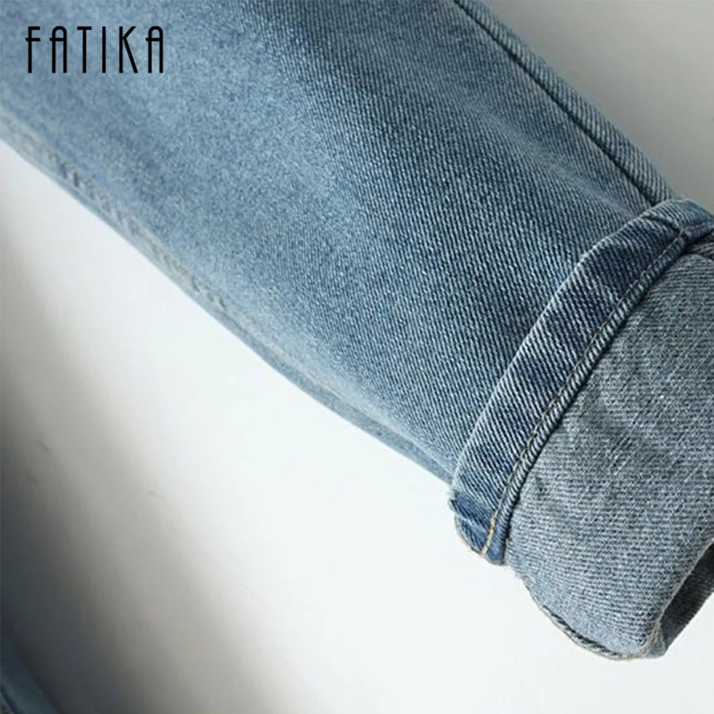 Женские джинсы шаровары Fatika прямые универсальные с высокой талией штаны для