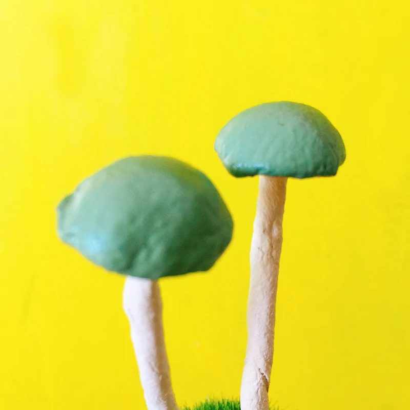 Миниатюрные Мятные грибы ручной работы оптом 10 шт./Декор для сказочного