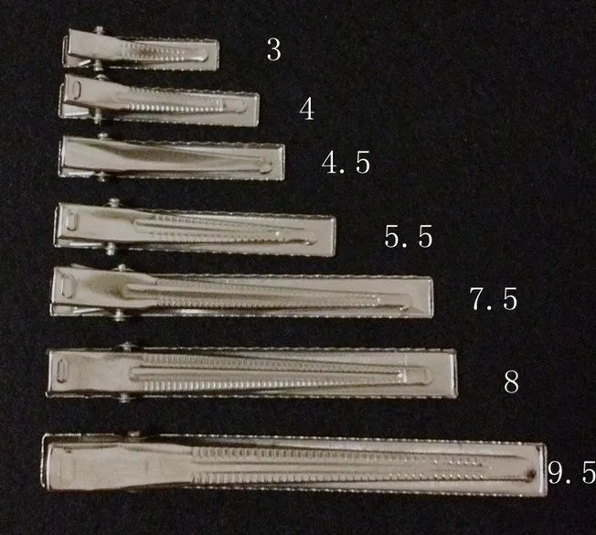 150 шт. серебристые металлические зажимы Аллигаторы для волос 8 см|flat hair clips|select |