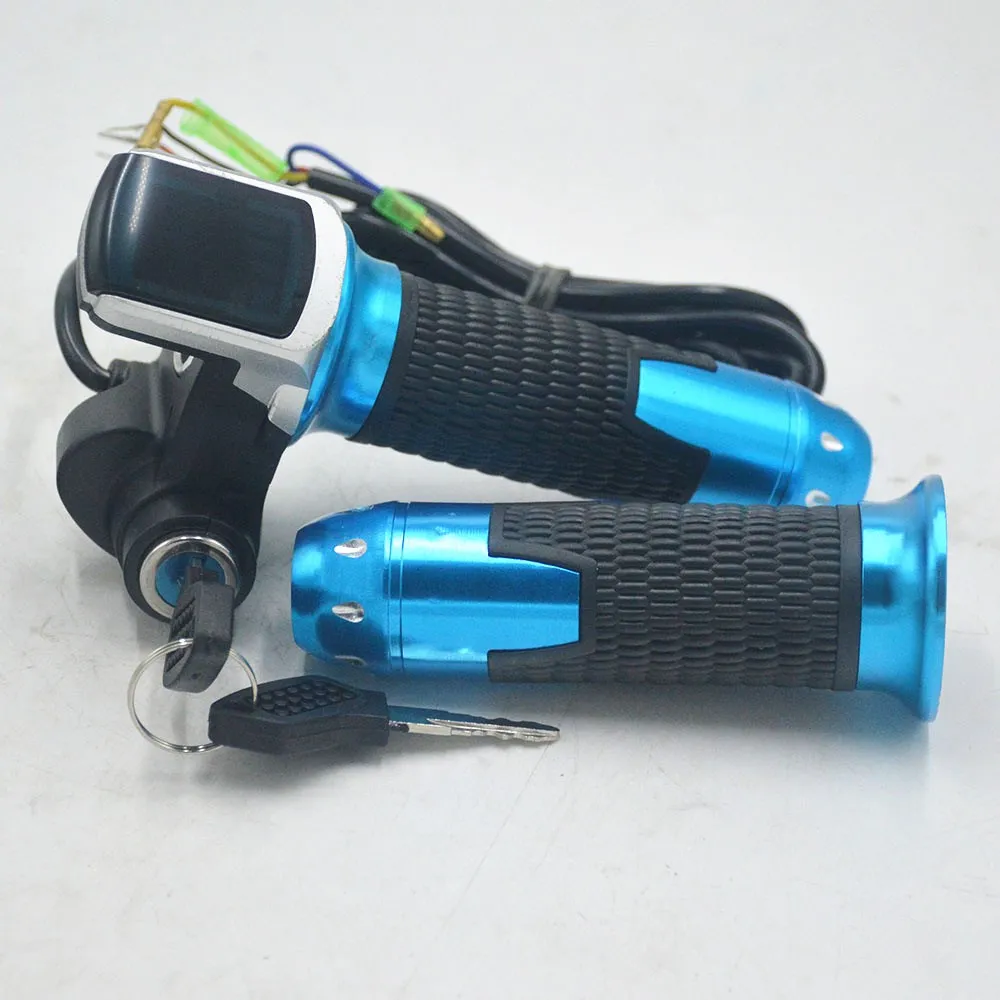 36V blue 24 В 36 В 48 В ebike Дроссельный ускоритель с ЖК-экран для отображения данных о заряде аккумулятора индикатор/ВКЛ-ВЫКЛ ключ блокировки для электрического велосипеда/скутера - Цвет: 36V blue