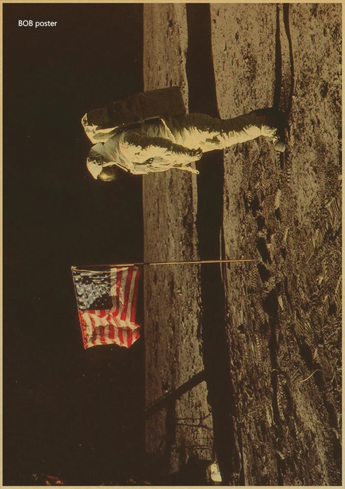 Аполлона 11 посадка на Луну в винтажном стиле ретро плакат крафт бумага дома