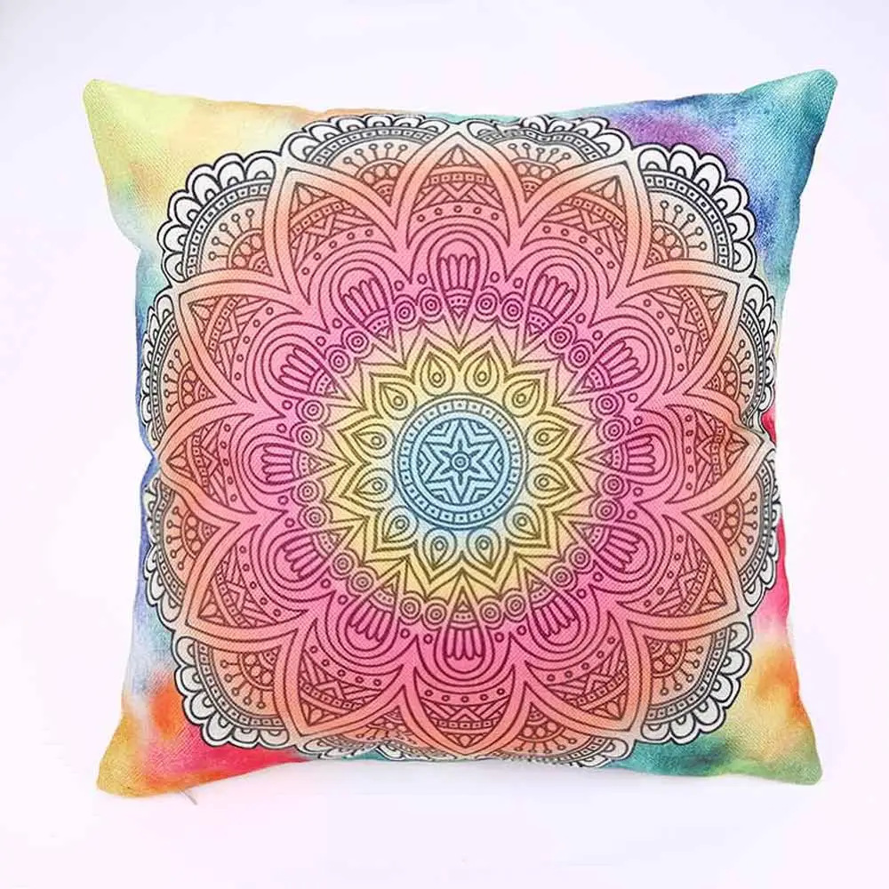 Mandala Print 3 Цветочный узор в виде мандалы, синяя наволочка для подушки, полиэстер, автомобильный декор, богемное искусство, украшение для дома, наволочка для дивана - Цвет: Mandala Print 3