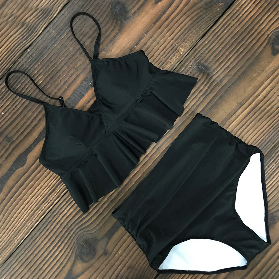 Бикини с высокой талией для женщин, пуш-ап, купальник с оборками, женский купальник, плюс размер, купальный костюм, бикини с цветочным рисунком, Maillot De Bain