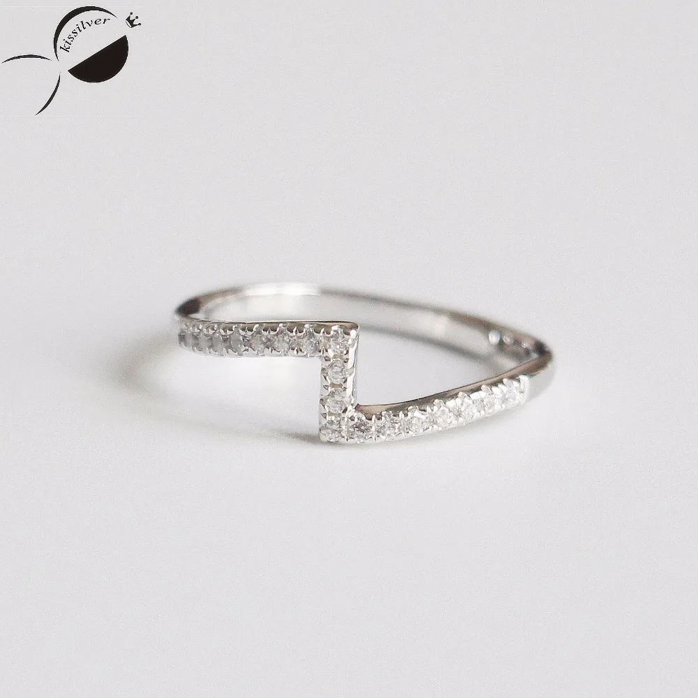 

Streamer S925 Sterling Silver micro Z type, very simple wind open ring, female Japanese and Korean popular