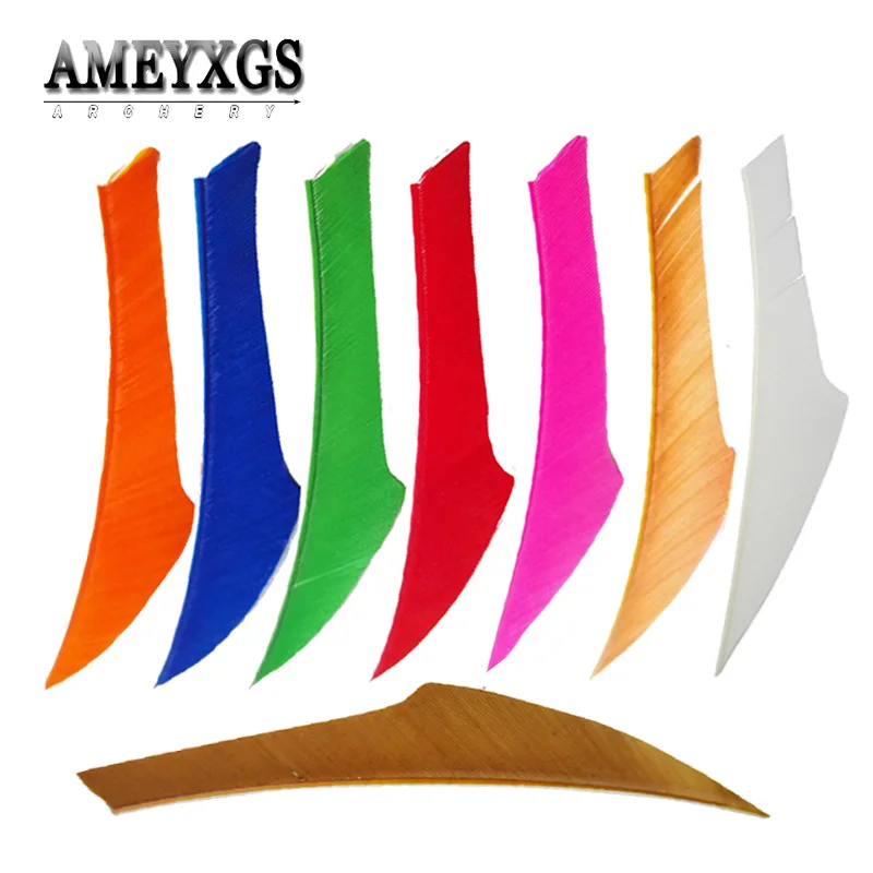 

50pcs Natural Tukey Feathers 4inch Arrow Feathers Right Wing Vanes Fletches For Outdoor Bow Hunting Shooting Arcehry Accessories