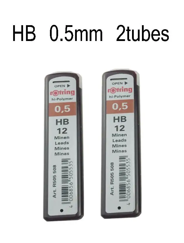 2 BOX HB LEADS Geman rOtring 0,5 мм TIKKY автоматические механические карандаши для заправки HB 2B школьные офисные принадлежности для художника наброски - Цвет: 2 BOX HB LEADS