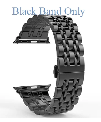 Black Watchband Чехол для Apple Watch 40 44 ремешок 42 38 мм серия 4 3 2 1 металлический ремешок для часов классический защитный чехол с подарочной коробкой - Цвет: Black Watchband