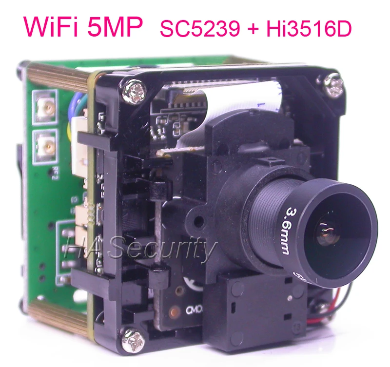 Wi Fi 1/1 МП H.265 / H.264 2 7. &quotSmartSens SC5239 CMOS + Hi3516D модуль платы головного света IRC объектив FPC