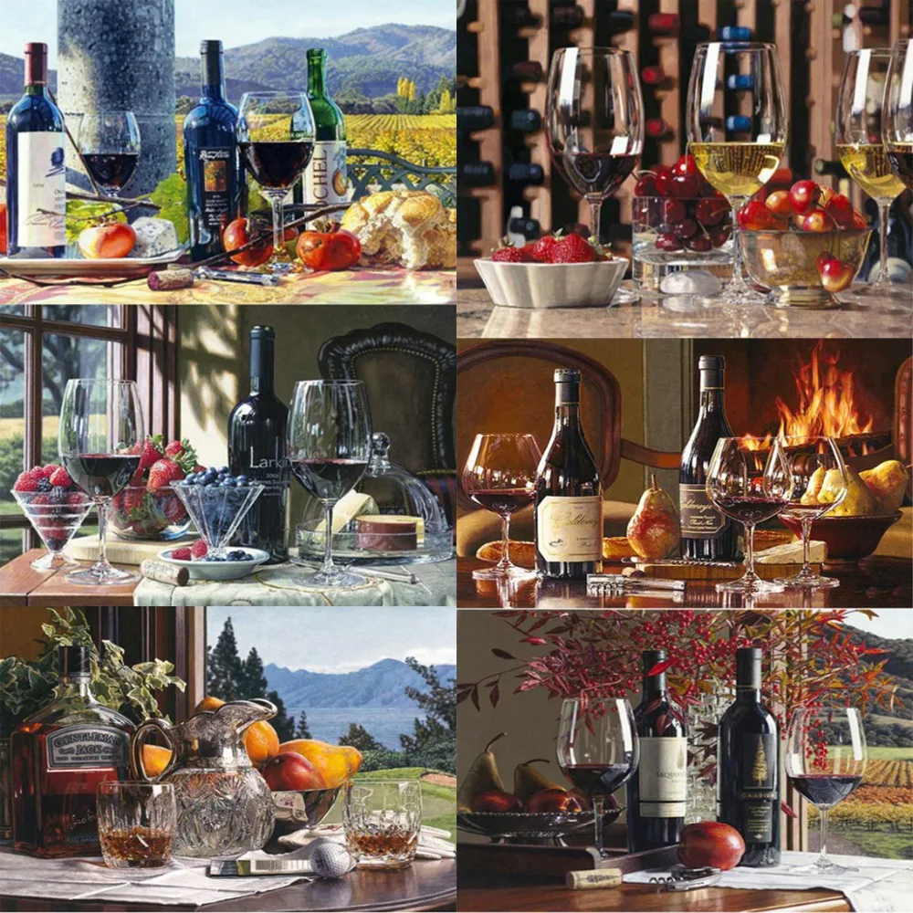 

Алмазная вышивка красное вино, Алмазная мозаика стразы, алмазная живопись, вышивка крестиком Роза BJ