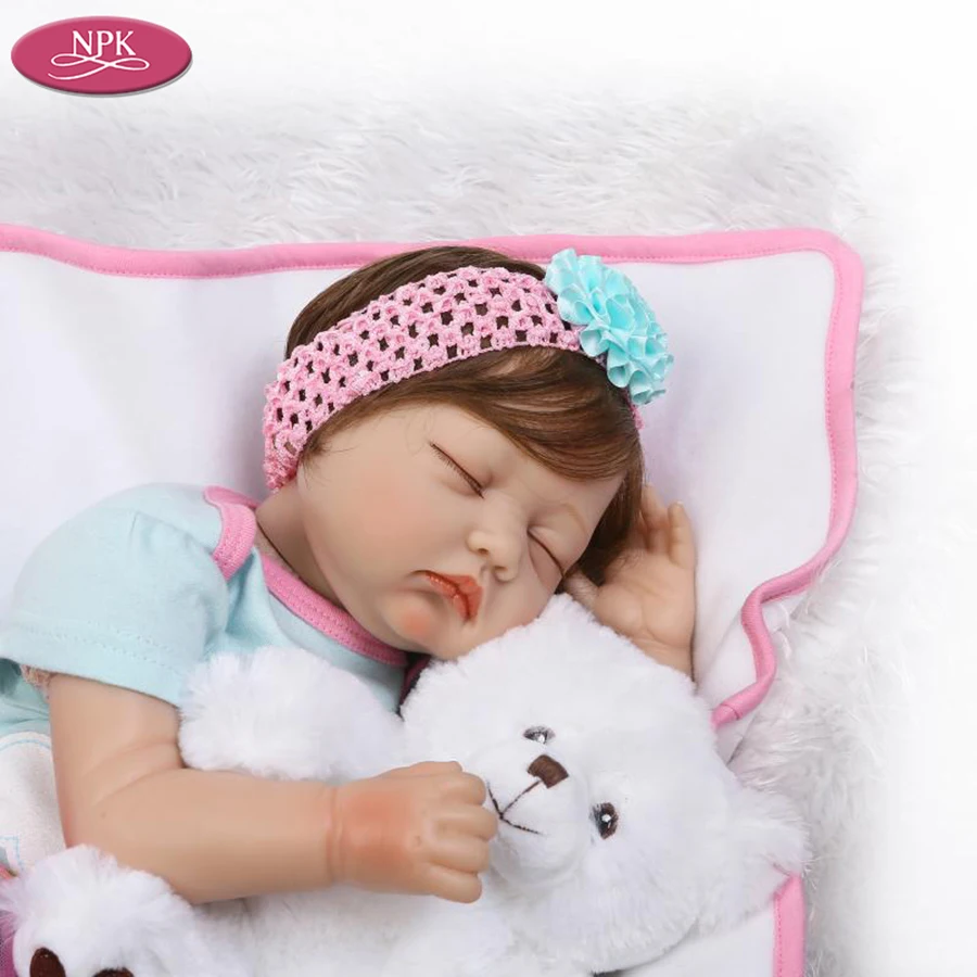 NPK 55 см силиконовая кукла Bebes Reborn Girl детские игрушки для девочек виниловые