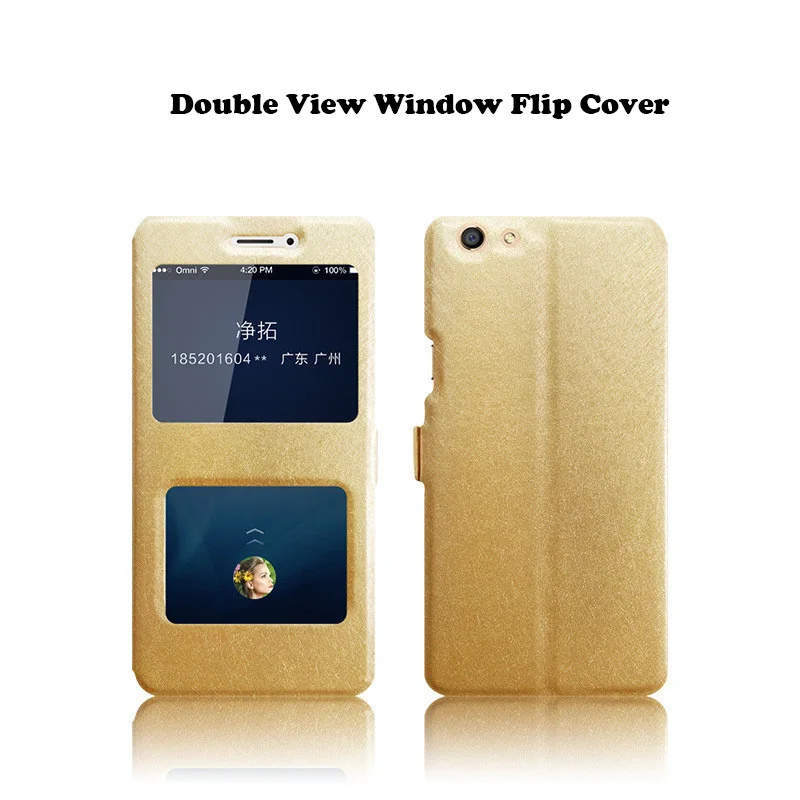 Роскошный кожаный флип чехол с окошком для OPPO A5 A3 F5 A73 A7X F9 A59 F1S F7 A83 A1 A35 A71 A79 R15 R17 Pro