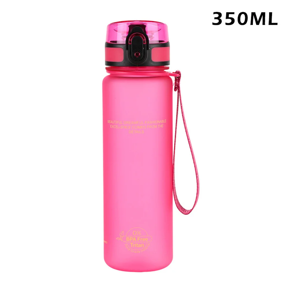 350ml pink Высокая портативная Спортивная бутылка для воды пластиковые анти-осенние Туристические Бутылки большой емкости для студентов DOG88 - Цвет: 350ml pink