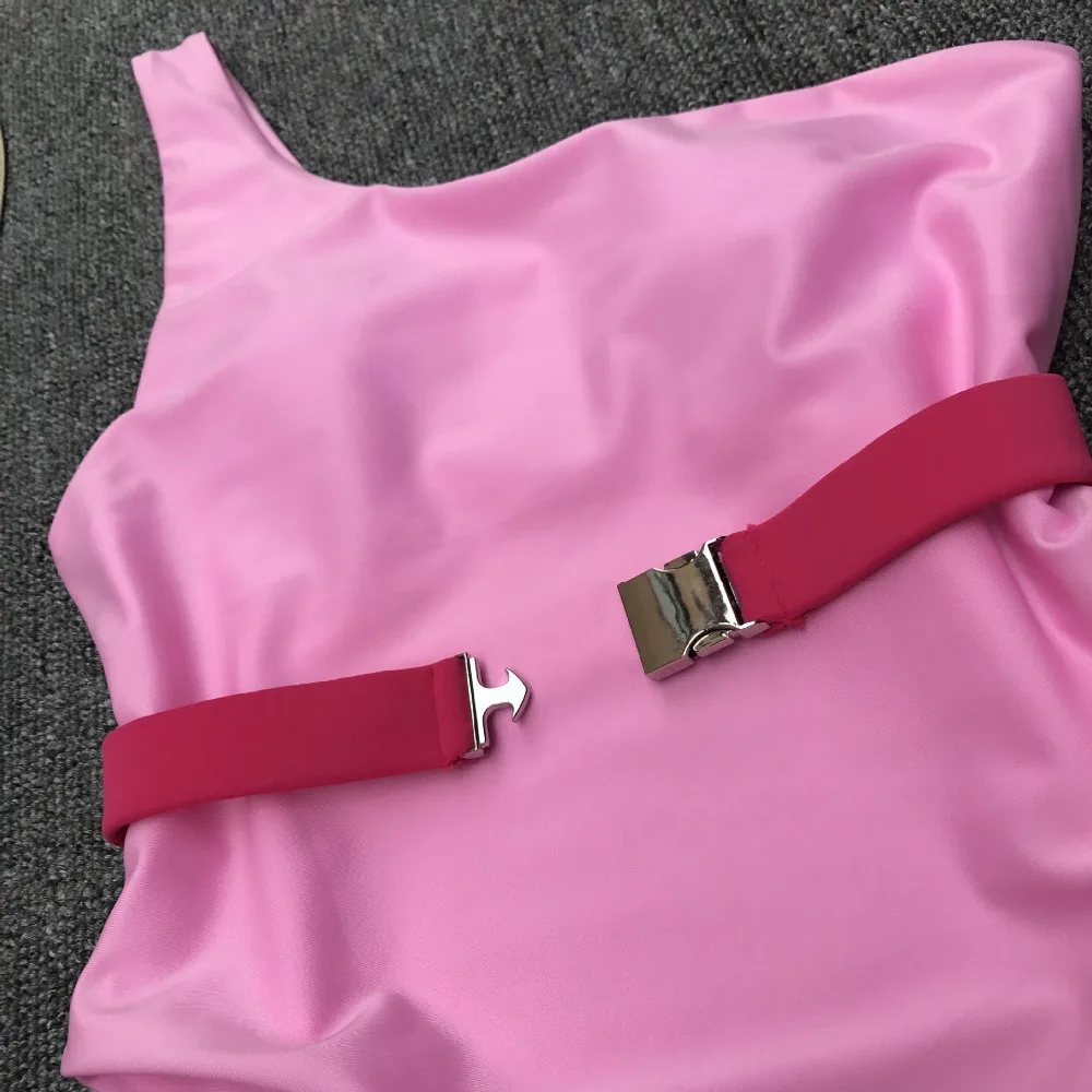 Сексуальные летние женские ярко-розовые красные розовые с ремнями Боди женские Прямая поставка