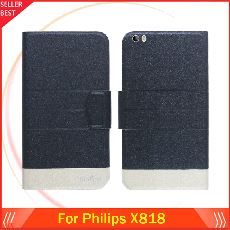 5 цветов супер! Кожаный чехол книжка для телефона Philips X818 высококачественные