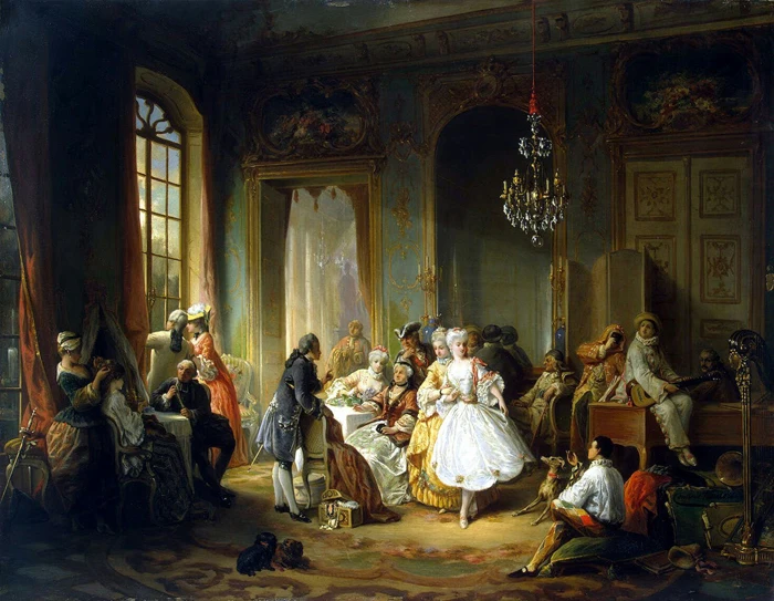 classical europe retro court people palace music canvas printings oil painting printed on cotton wall art decoration picture | Дом и сад