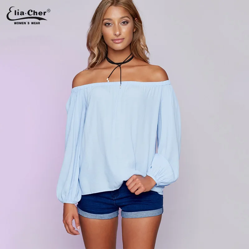 Блузка с вырезом лодочкой женская рубашка открытыми плечами хлопковые блузки
