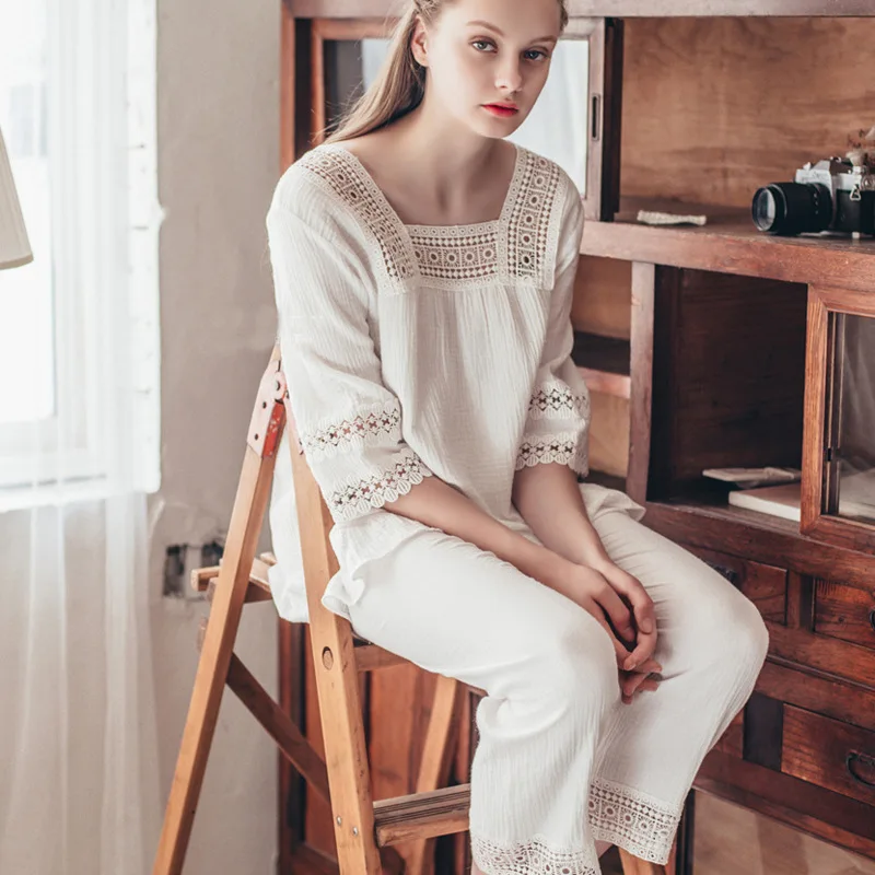 Бесплатная доставка Новые летние Для женщин пижамы Брюки для девочек комплект