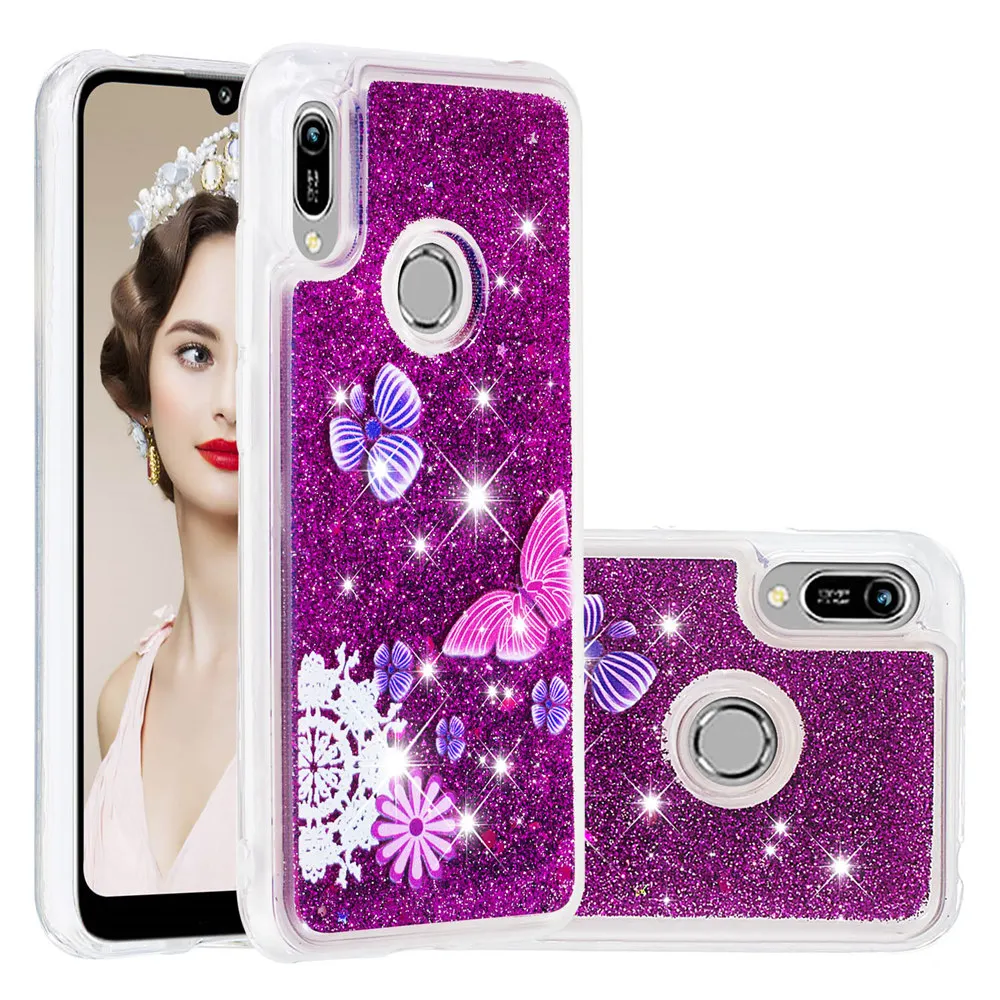 Мягкий чехол из ТПУ с жидким песком для Huawei Honor 8A 8S Y5 Y6 Y7 Y9 Prime 2019 P Smart Z Plus роскошный |