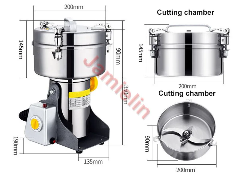 JamieLin электрическая мельница для пищевых культур зерношлифовальная дробилка