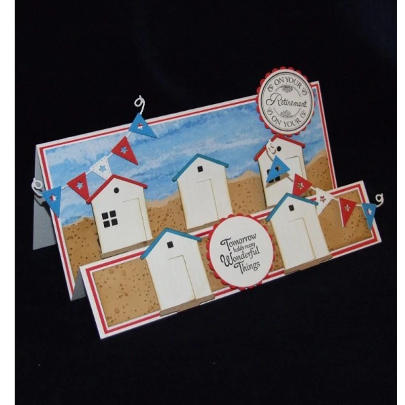 Металлический трафарет из бамбука в форме маленького домика для вырезания