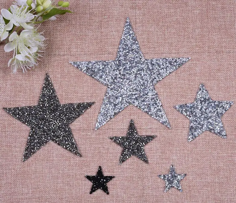 star design hotfix rhinestone motif iron on patches applique for heat transfer clothing shoe bag diy | Дом и сад