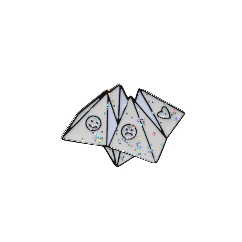 Origami 藤曼 химический контейнер иконы, броши в виде птичек-оригами настроение игра нож штырь отворотом нагрудных значков в готическом стиле, ювелирные изделия, аксессуары - Окраска металла: Origami