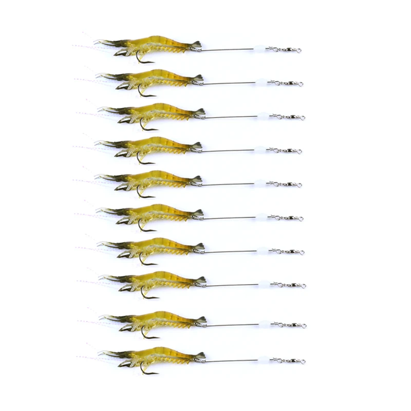 Hengjia световой резина пластик Рыболовные приманки Креветки червь крючок Морской