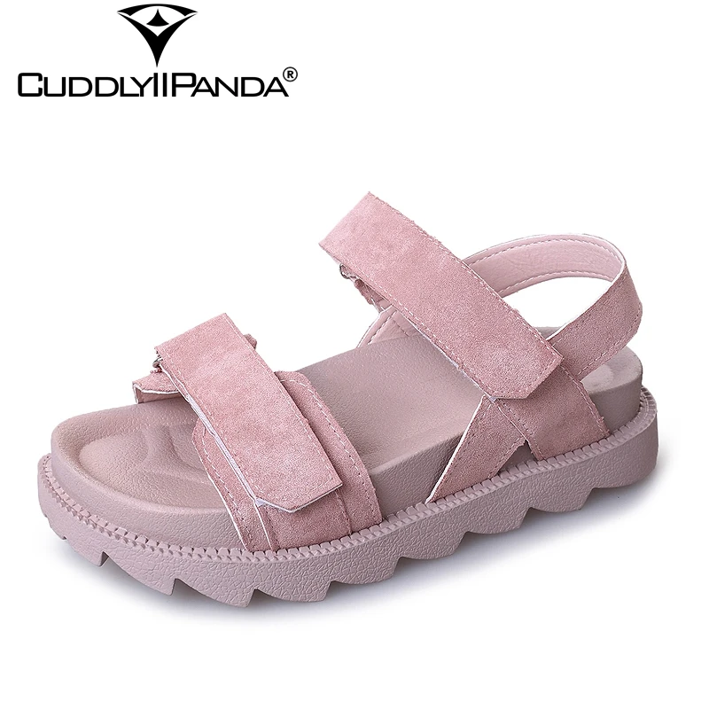 CuddlyIIPanda/2019 г. Летние красивые розовые женские босоножки на платформе летняя обувь