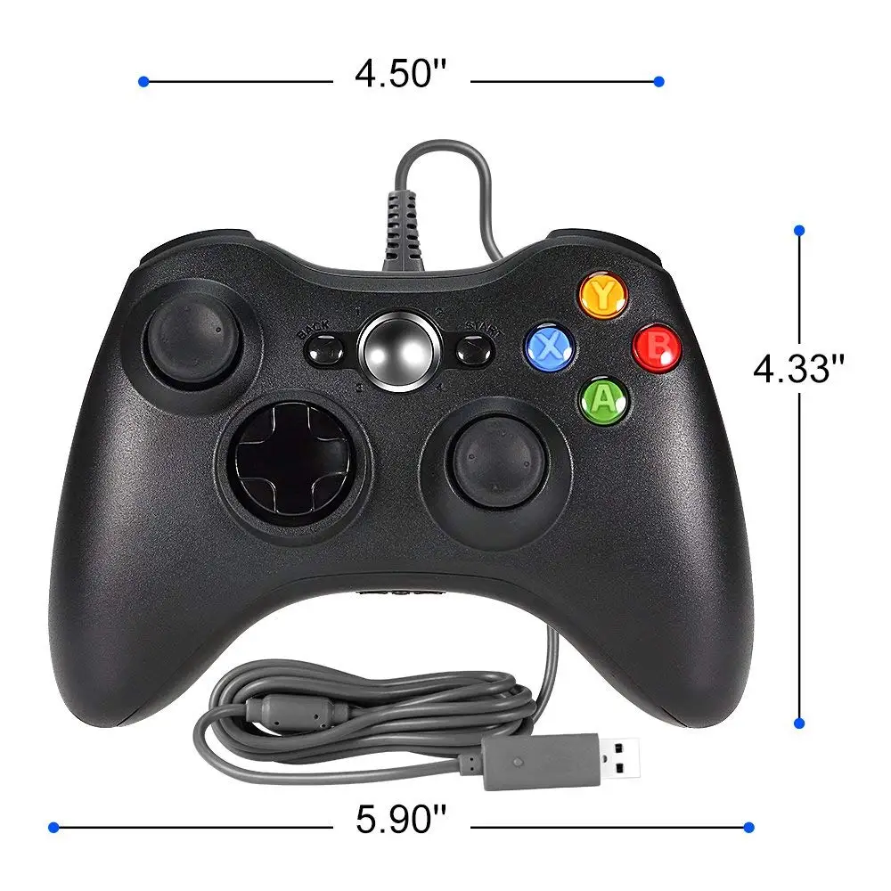 AKASO USB игровой пульт для Xbox 360 контроллер геймпад джойстик Windows PC MAC низкая цена |