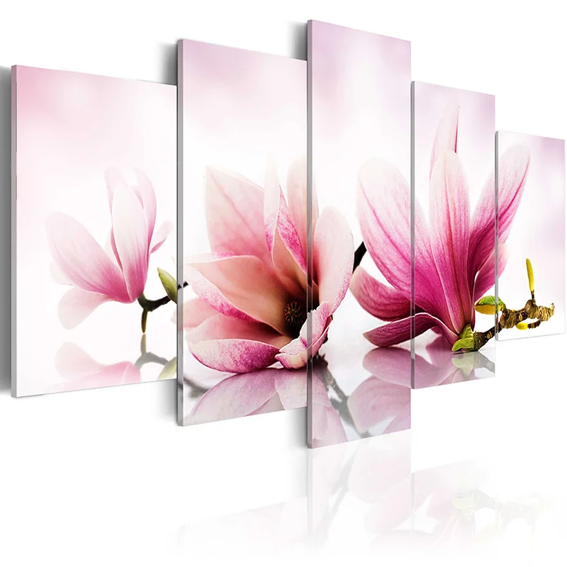 

Top Wall Deocr Canvas Painting 5Pcs Peach flower poster Modern Printed Oil Pictures Living Room Frame or No Frame /PJMT-B (283)