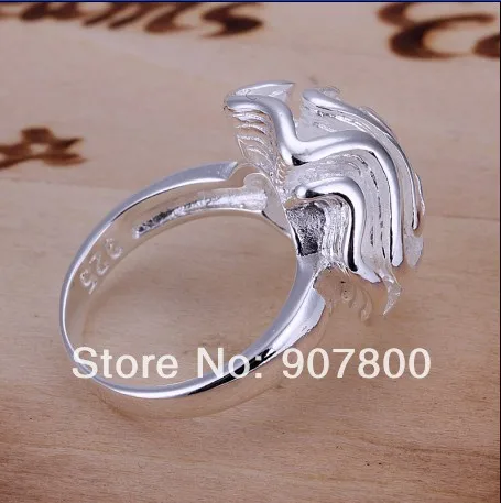 Дешевые акции серебряная Роза кольцо на палец размер 6-9 # модные украшения для