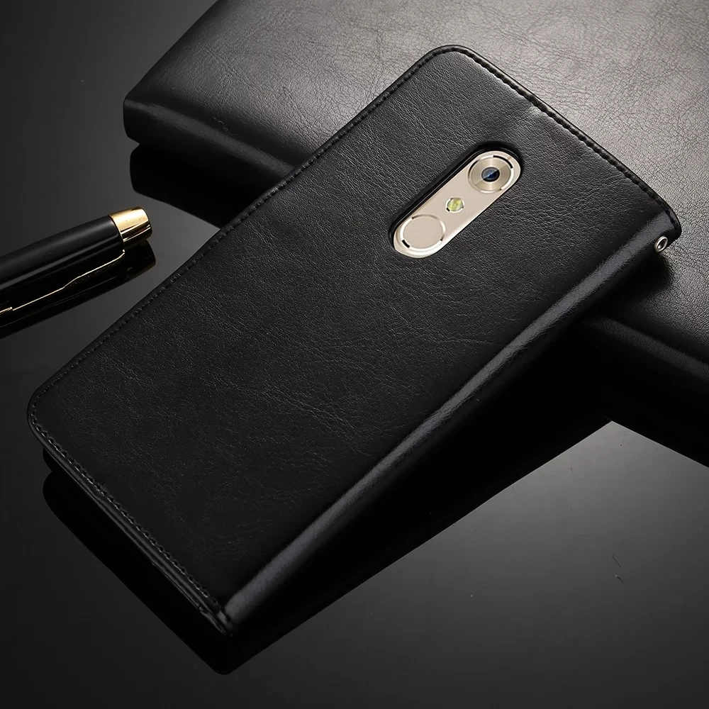 For ZTE AXON 7 Case 5.5 inch Flip Wallet Genuine Leather Cover A2017 With Stand Function Three Card Holder | Мобильные телефоны и