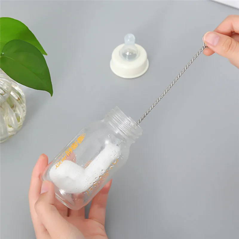 2 шт. нержавеющая сталь длинная ручка изогнутая тонкое волокно мягкая щетка для