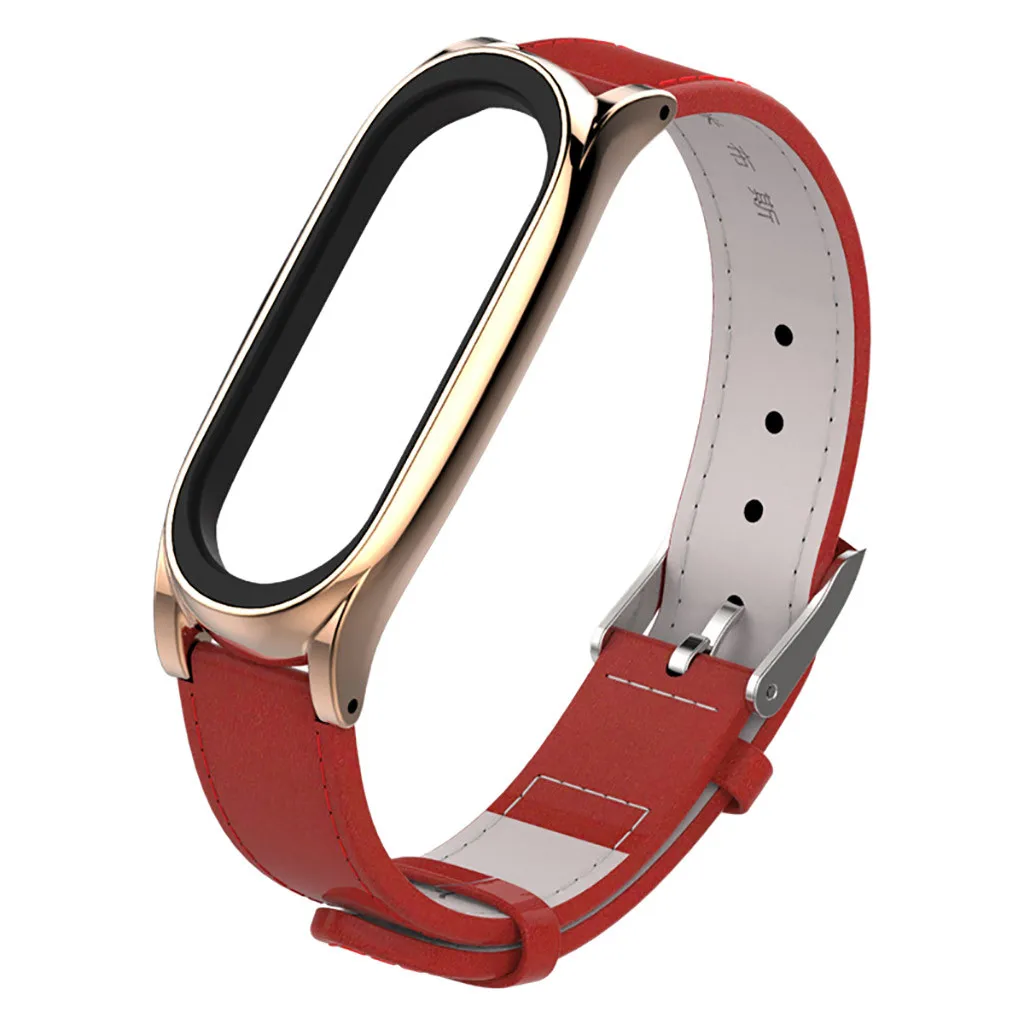 Металлический ремешок для наручных часов Xiaomi Mi Band 4 деловой кожаный смарт браслет