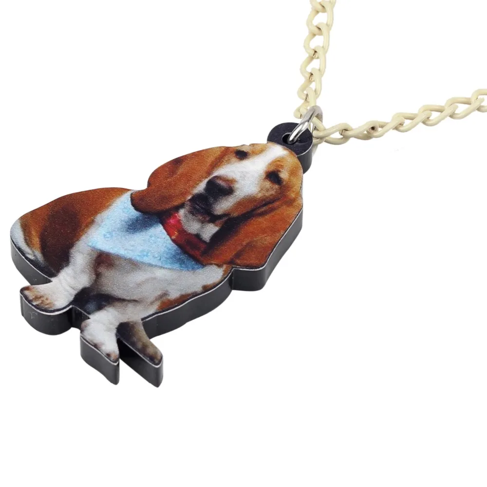 WEVENI акриловый шарф Basset Hound Подвеска для ожерелья собак цепочка чокер трендовые