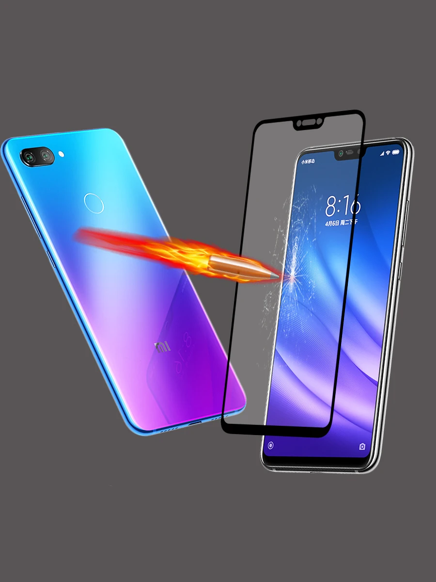 Защитные пленки с полным покрытием экрана для Xiaomi Mi 8 Lite устойчивая к царапинам