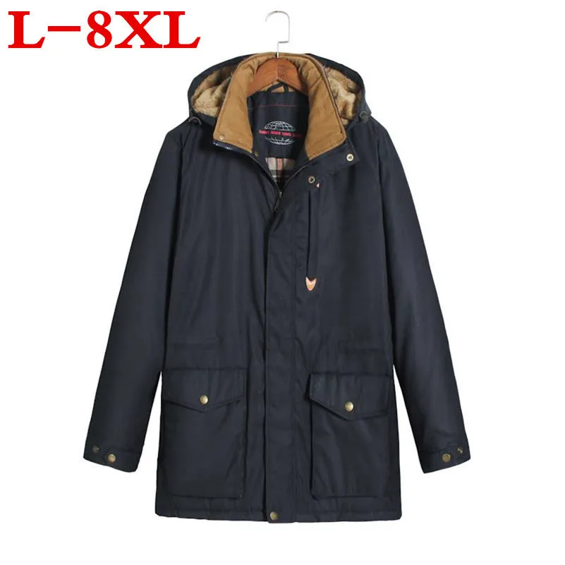 2018 размера плюс 8XL 7XL 6XL5XL зимняя мужская брендовая куртка мужские теплые куртки