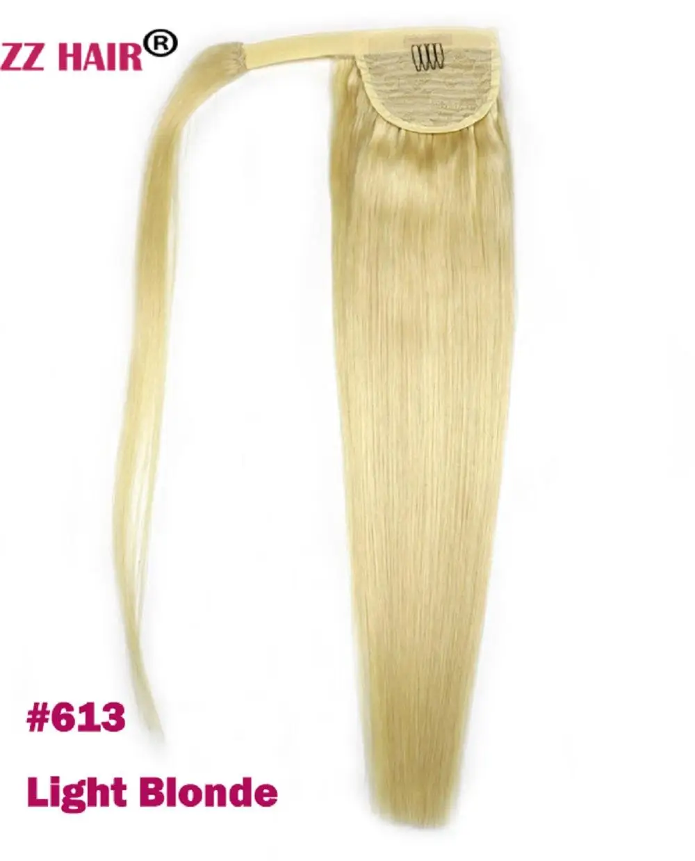 ZZHAIR 80 г 1"-24" машинное производство, волосы remy, волшебное обертывание вокруг конского хвоста, человеческие волосы для наращивания, конский хвост, Stragiht - Цвет: #613