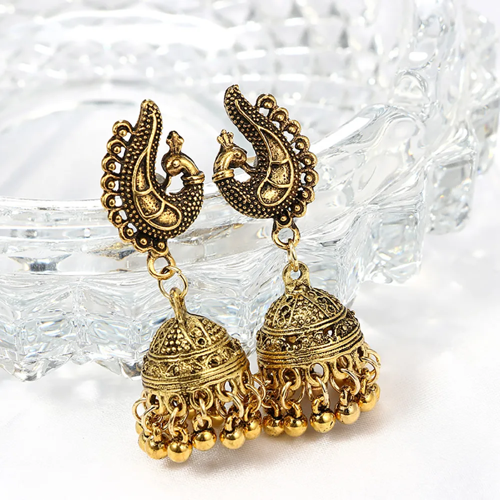 Ювелирные изделия модные простые серьги в стиле ретро с птицей павлином