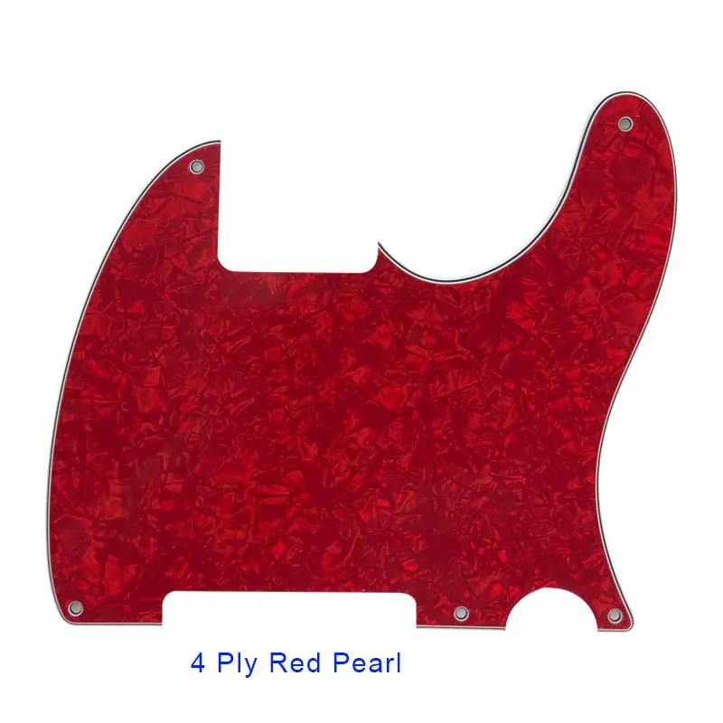4Ply Red Pearl Запчасти для гитары Pleroo-для стандарта США, 5 винтовых отверстий, 52 года, Tele Telecaster, сделай сам, пустая гитара, накладка, царапина, пластина - Цвет: 4Ply Red Pearl