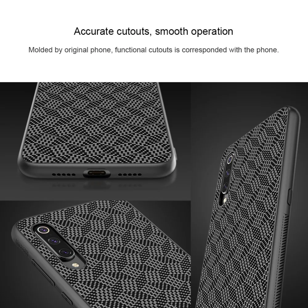 Xiaomi mi 9 Nillkin жесткая Мягкая силиконовая накладка на заднюю панель из волокнистого волокна тонкий сенсорный чехол для телефона для Xiaomi mi 9 mi 9 Explorer Nilkin чехол